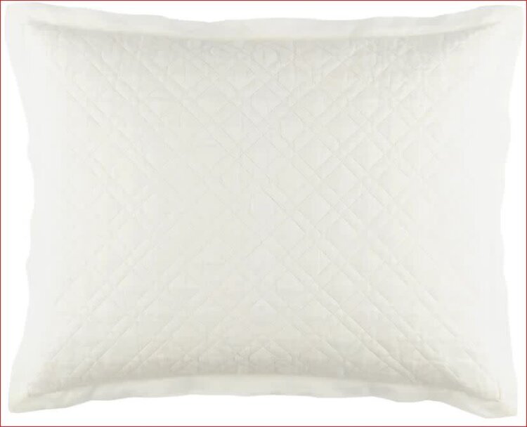 Washed Linen Quilted Sham, Natural Dutch Euro