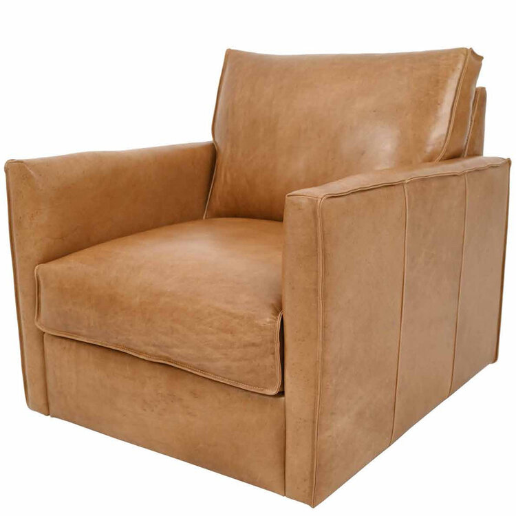 Atelier Home Bruno Swivel Chair- Dallas Saddle