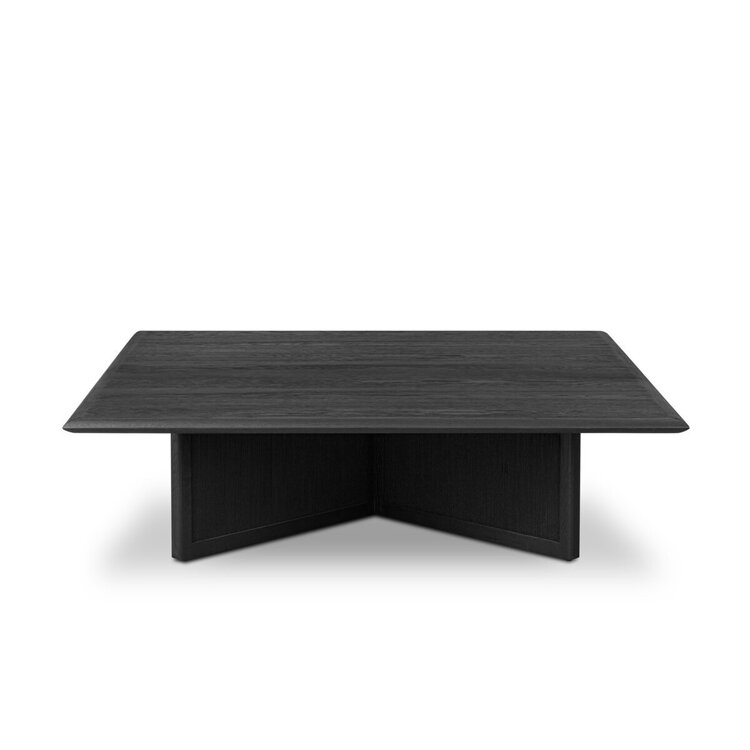 Four Hands Rosenell Square Coffee Table- Black Oak Veneer