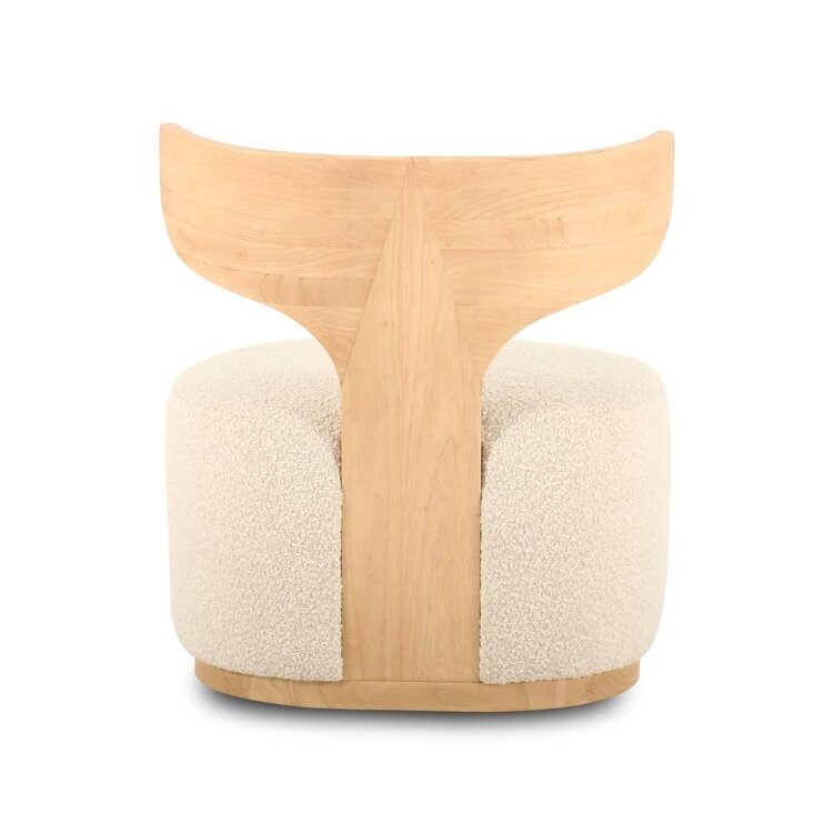 Atelier Home Declan Swivel Chair- Boucle Ivory/Natural Oak
