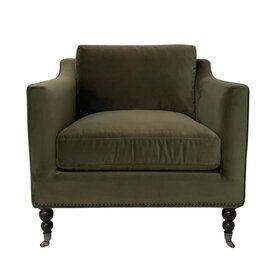 Atelier Home Adrienne Chair- Vintage Velvet Olive/Carbon Oak