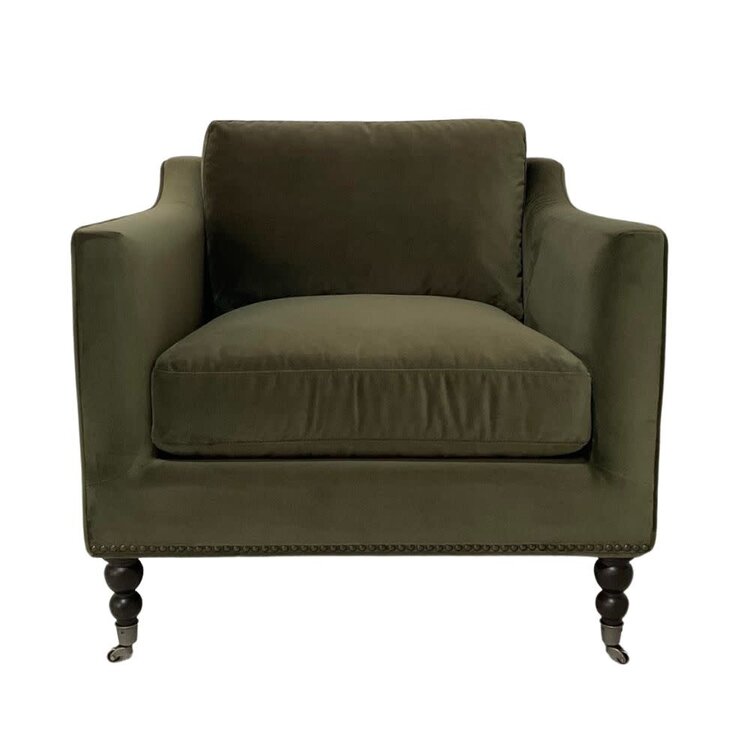 Atelier Home Adrienne Chair- Vintage Velvet Olive/Carbon Oak