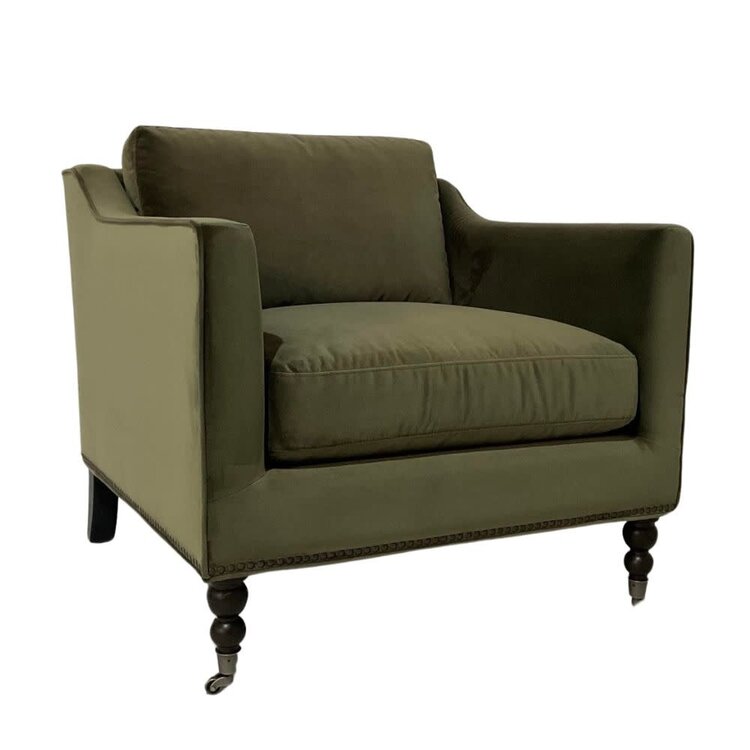 Atelier Home Adrienne Chair- Vintage Velvet Olive/Carbon Oak