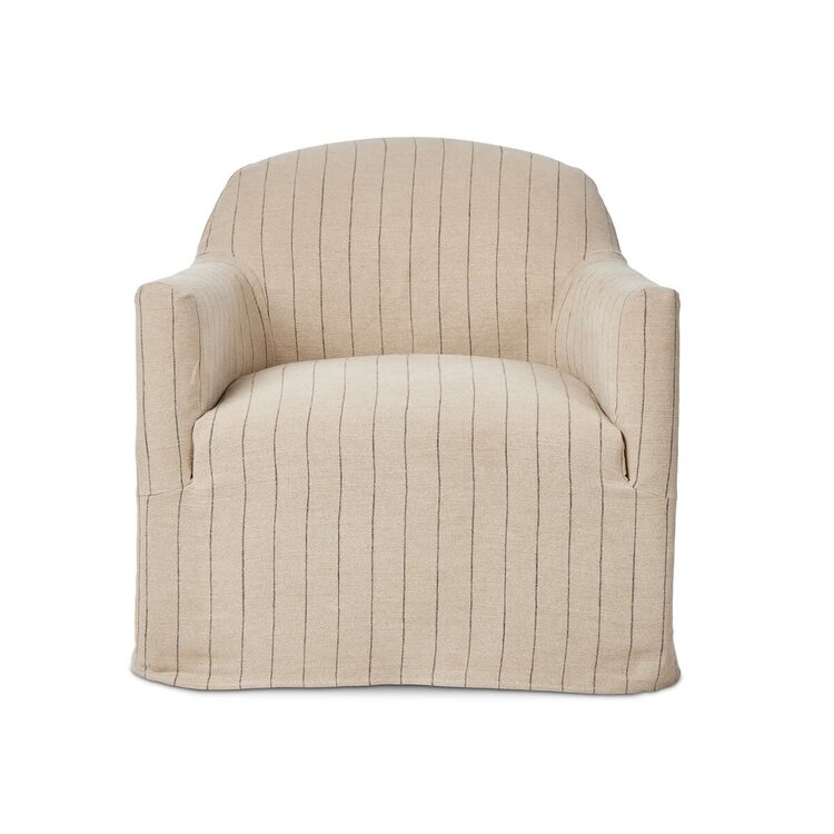 Four Hands Lowell Slipcover Swivel Chair- Laine Flint