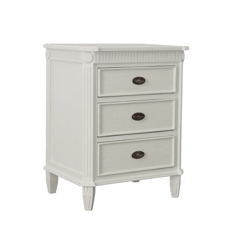 Beyond Borders Adele Nightstand Pewter White