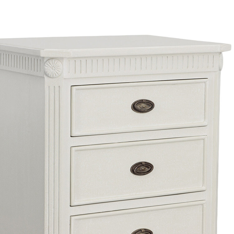 Beyond Borders Adele Nightstand Pewter White