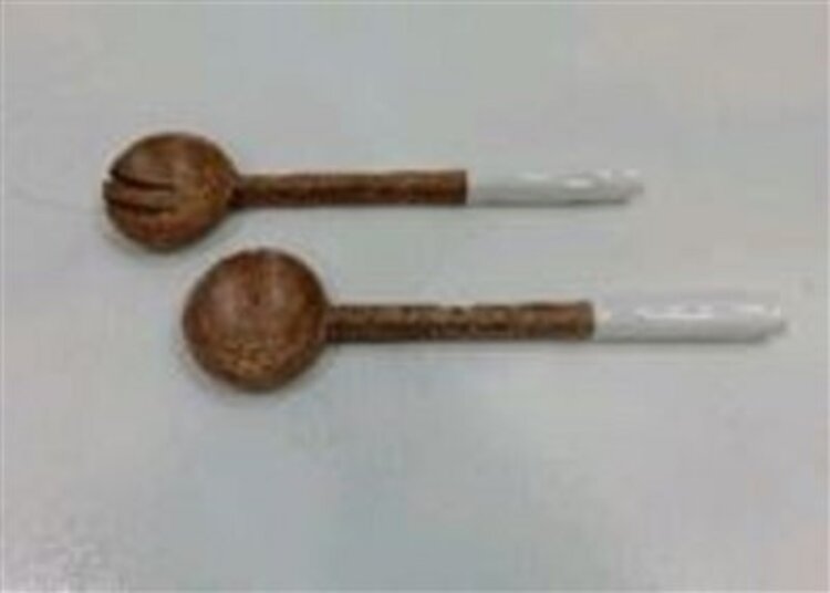 Wooden Salad Servers Natural- set of 2