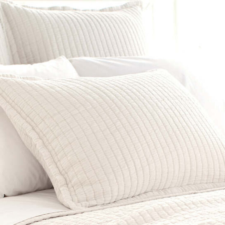 Boyfriend Matelassé Sham, Ivory Euro