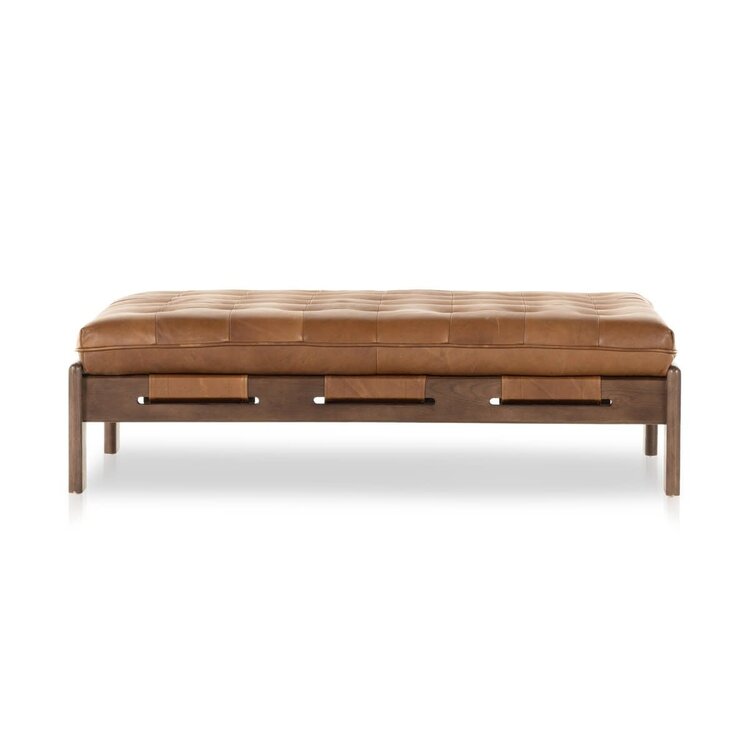Four Hands Halston Cocktail Ottoman- Heirloom Sienna
