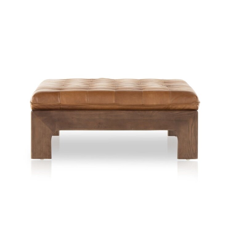 Four Hands Halston Cocktail Ottoman- Heirloom Sienna