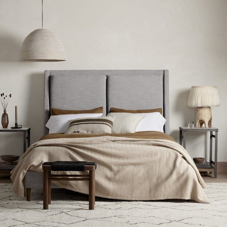 Four Hands Potter Bed, King Manor Grey