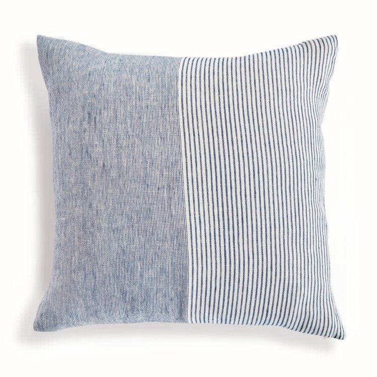Otis Pinstripe Pillow, 24" x 24"