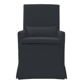 Padmas Sandspur Beach Arm Dining Chair w/ Casters- Charcoal Grey