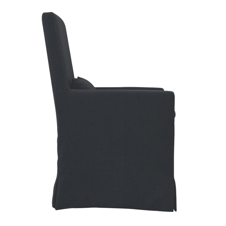 Padmas Sandspur Beach Arm Dining Chair w/ Casters- Charcoal Grey