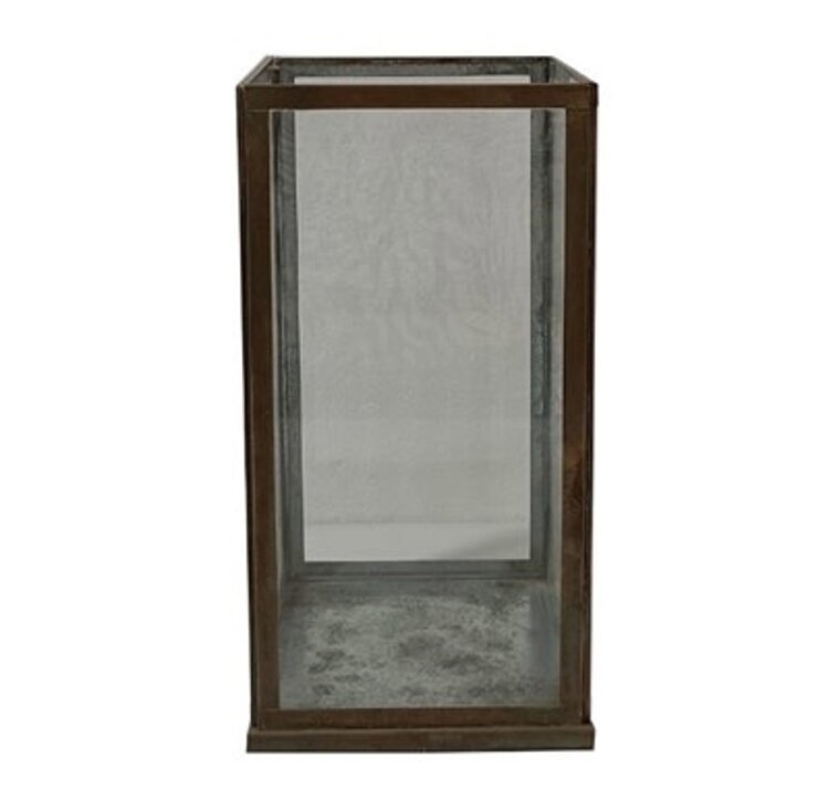 Large Aged Antique Candle Holder