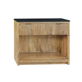 Atelier Home Berkeley 1 Drawer Bedside Chest w/Black Matte Marble Top