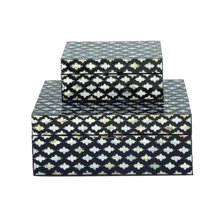 Atelier Home Mother of Pearl Boxes Black-