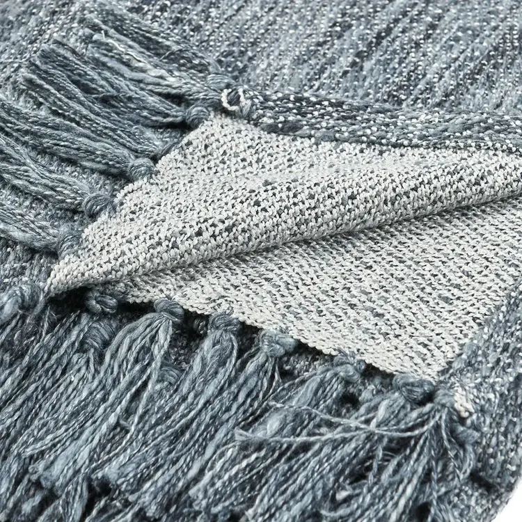 TC Sharma Throw- Denim Blue