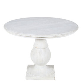 Beyond Borders Ridge Round Cafe Table- White Wash Sandblasted