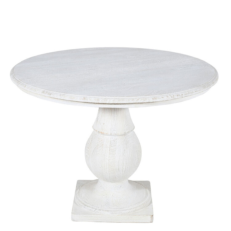 Beyond Borders Ridge Round Cafe Table- White Wash Sandblasted