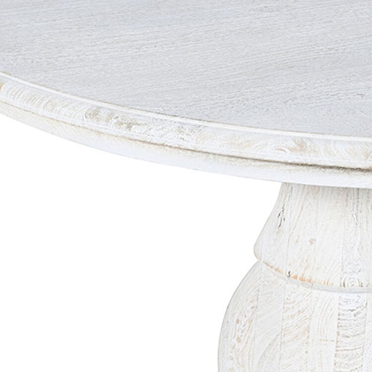 Beyond Borders Ridge Round Cafe Table- White Wash Sandblasted