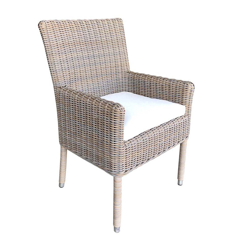 Padmas Boca Outdoor Arm Dining Chair- Kubu Grey