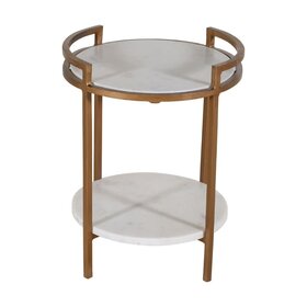 Atelier Home Celia Bar Table- Gilded White Marble