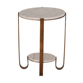 Atelier Home Garrett Accent Table- Gilded Bortizino Stone