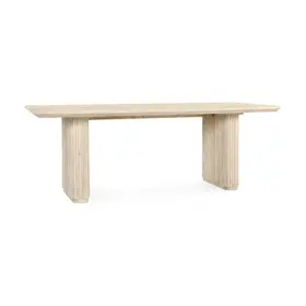 Solid Wood Rectangle Dining Table- Cream Washed