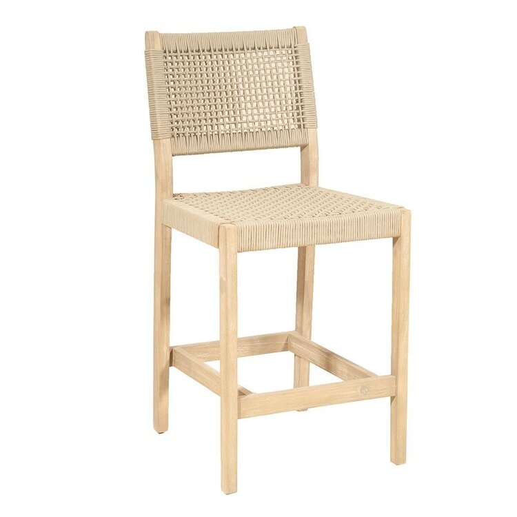 GatherCraft Ciera Outdoor Counterstools- Acacia, PP Rope