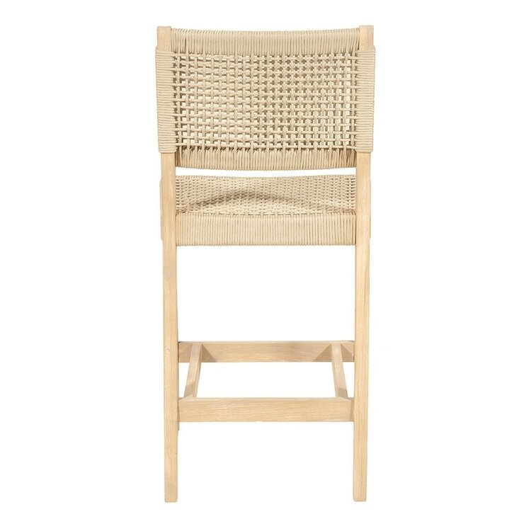 GatherCraft Ciera Outdoor Counterstools- Acacia, PP Rope