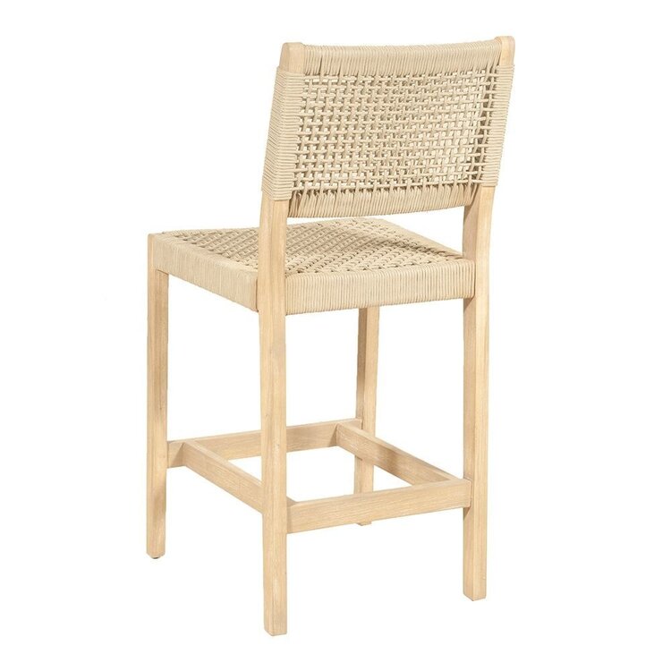 GatherCraft Ciera Outdoor Counterstools- Acacia, PP Rope