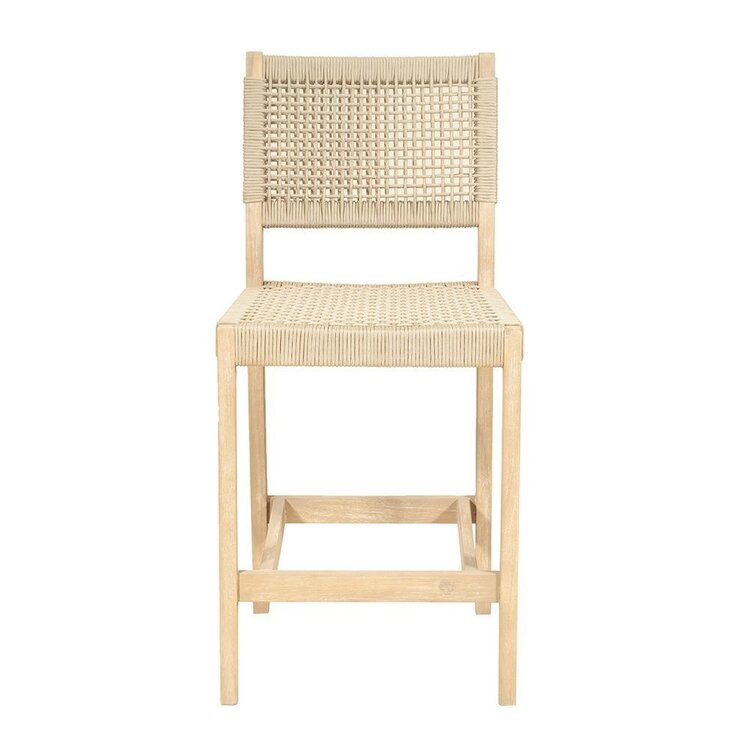 GatherCraft Ciera Outdoor Counterstools- Acacia, PP Rope