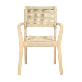 GatherCraft Ciera Outdoor Dining Chair- Acacia, PP Rope