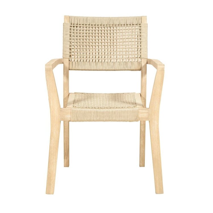 GatherCraft Ciera Outdoor Dining Chair- Acacia, PP Rope