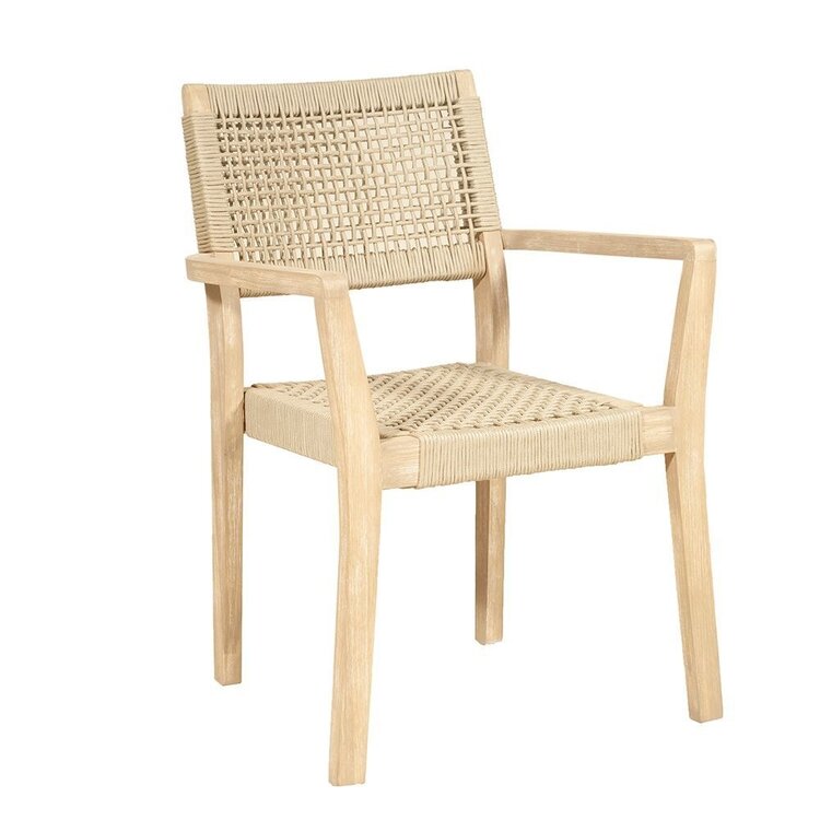 GatherCraft Ciera Outdoor Dining Chair- Acacia, PP Rope