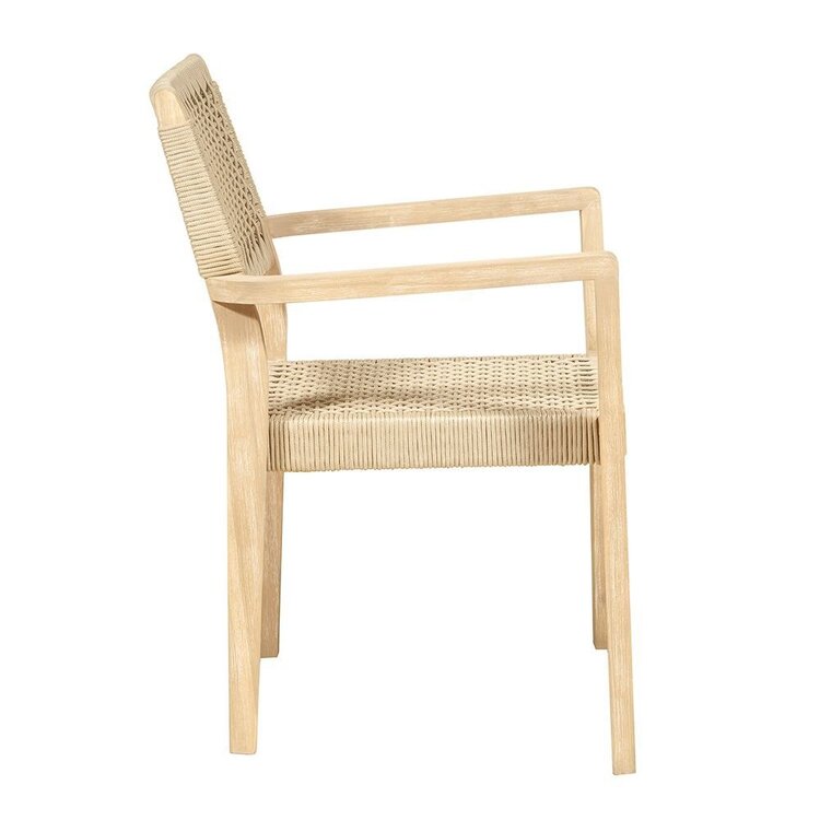 GatherCraft Ciera Outdoor Dining Chair- Acacia, PP Rope