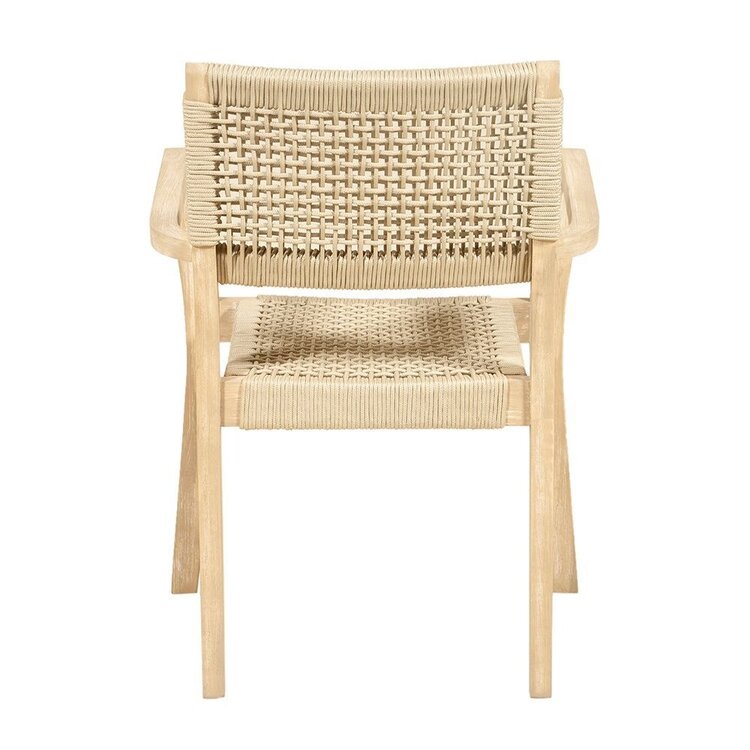 GatherCraft Ciera Outdoor Dining Chair- Acacia, PP Rope