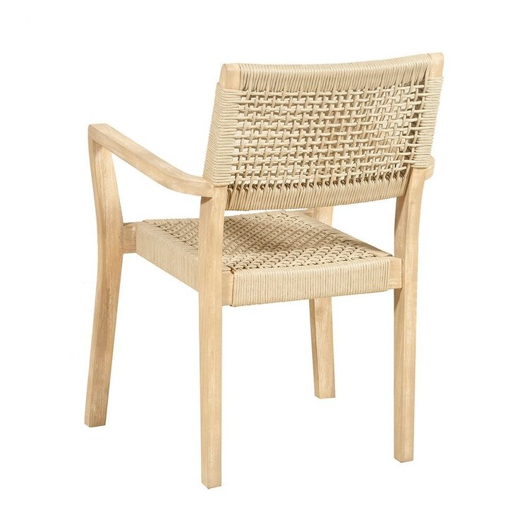 GatherCraft Ciera Outdoor Dining Chair- Acacia, PP Rope