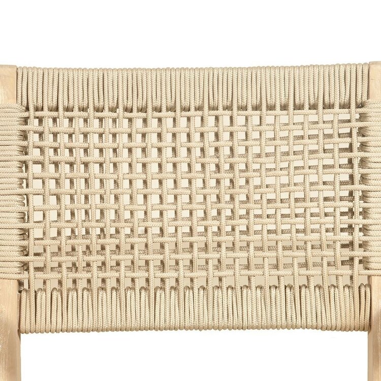 GatherCraft Ciera Outdoor Dining Chair- Acacia, PP Rope