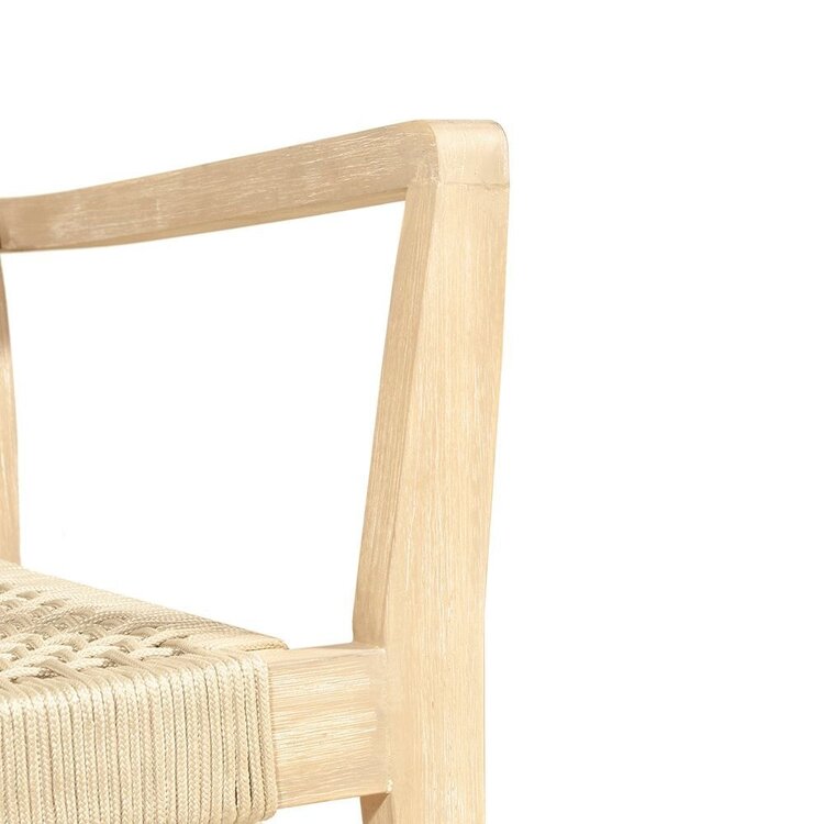 GatherCraft Ciera Outdoor Dining Chair- Acacia, PP Rope