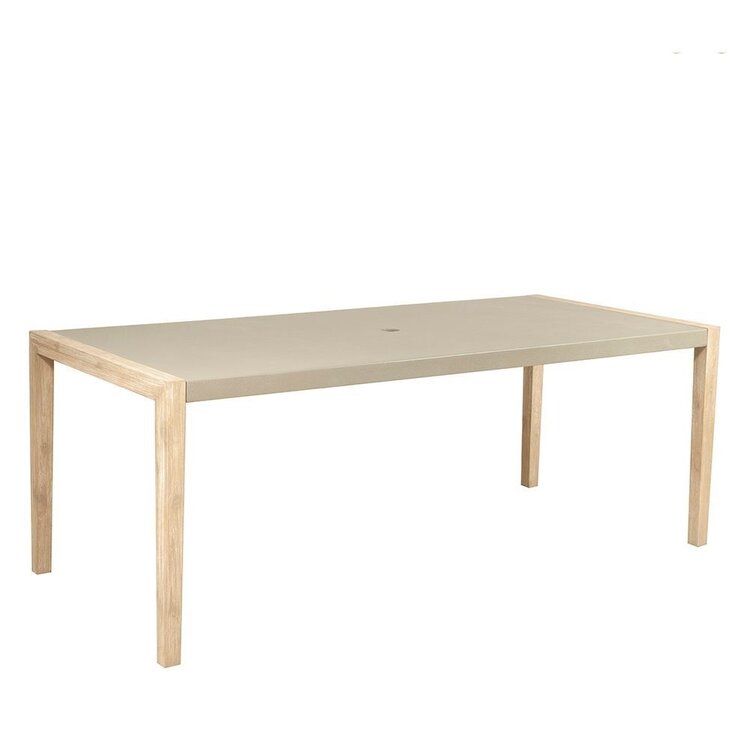GatherCraft Ciera Outdoor Dining Table- Acacia, Duralcrete
