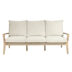 GatherCraft Ciera Outdoor Sofa- Acacia, PP Rope, Brooklyn Oatmeal