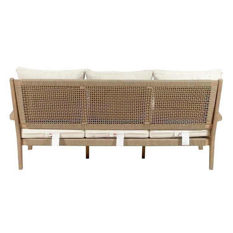 GatherCraft Ciera Outdoor Sofa- Acacia, PP Rope, Brooklyn Oatmeal