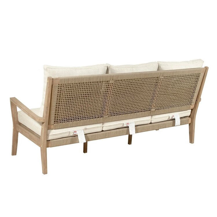 GatherCraft Ciera Outdoor Sofa- Acacia, PP Rope, Brooklyn Oatmeal