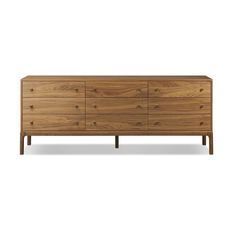 Four Hands Arturo 9 Drawer Dresser- Natural Walnut Veneer