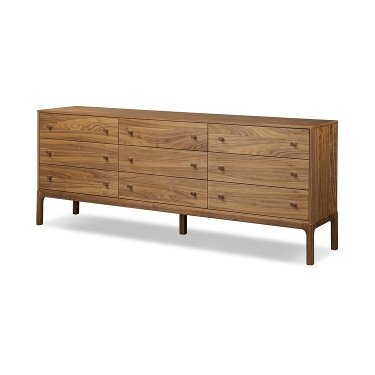 Four Hands Arturo 9 Drawer Dresser- Natural Walnut Veneer