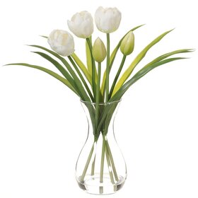 13" Tulip in Glass Vase