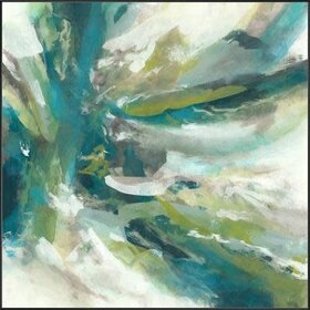 Green Waves I w/ Poly Espresso Brown Float Frame