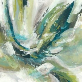 Green Waves II w/ Poly Espresso Brown Float Frame